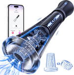 APP-Controlled Penis Pump with Vibration & Suction, 2 Sleeves for Men