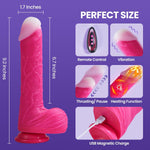 9.25" Heated Thrusting Dildo Vibrator | Realistic G-Spot Toy with 10 Modes