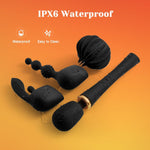 Cordless Wand Vibrator Kit – Powerful with 3 Attachments for Clitoral, G-Spot & Anal