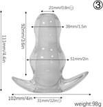 3-Piece Transparent Hollow Anal Plug Set with Douche & Dilator Function