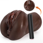 3-in-1 Male Masturbator with Bullet Vibration & Textured Mouth, Vagina & Anus