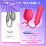 Thrusting Rose Vibrator β Dual-Ended Dildo with 10 Suction Modes for Clitoral & G-Spot