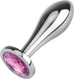 3-Piece Metal Anal Plug Set, Luxury Jewelry Design, Unisex Adult Toys (Pink)