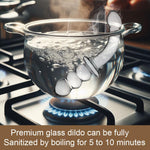 Small Crystal Glass Double-Ended Curved Anal Plug for Beginners & Couples