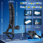 APP-Controlled Vibrating Strap-On & Anal Plug with 10 Modes, Cock Ring & Stimulator
