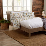 4-Piece Lodge Printed Ultra-Soft Microfiber Sheet Set. Beautiful Patterns Drawn From Nature, Comfortable, All-Season Bed Sheets. (Queen, Forest Trail)