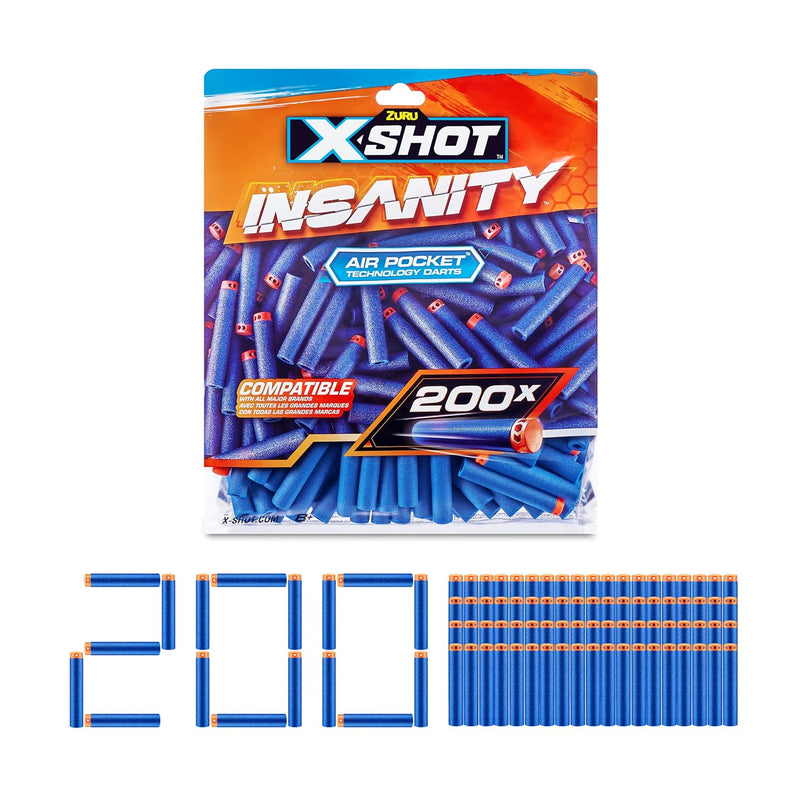 X-Shot Insanity 200 Dart Refill Pack by ZURU, Compatible with X-Shot and Ot