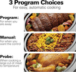 Portable 6 Quart Digital Programmable Slow Cooker Lock, Dishwasher Safe Crock & Lid, Set & Forget, Stainless Steel