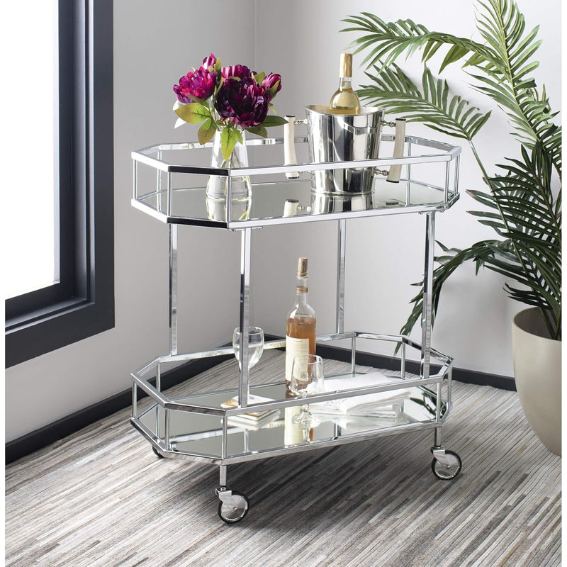 Silva Bar Cart, Silver/Mirror