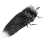 Real Fox Fur Tail Stainless Steel Anal Plug Set - Sensual Adult Toy & Cosplay Accessory (Brown, Small Plug)