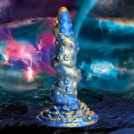 Lord Kraken Tentacled Silicone Dildo For Men, Women, & Couples. Made With Premium Silicone And Strong Suction Base. 1 Piece, Blue.