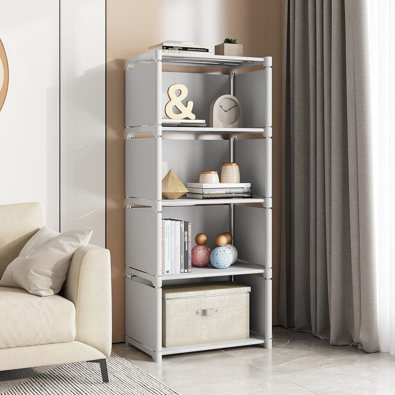 Storage Cube Shelves, 4-Cube Organizer Shelf For Bedroom Closet, 5-Layer Small