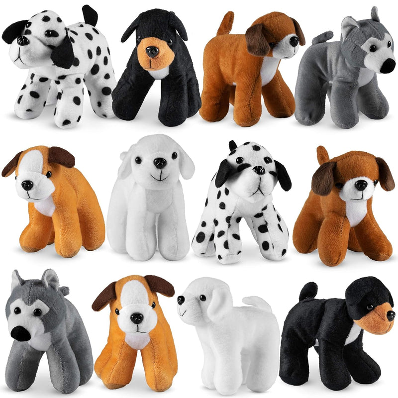 Bedwina Plush Puppy Dogs - (Pack of 12) 6 Inches Tall Stuffed Animals Bulk