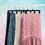 25 Pack Heavy Duty Plastic Bottoms Hangers with Ridged Pinch Clips Pants Hangers, 12 Inch, Black