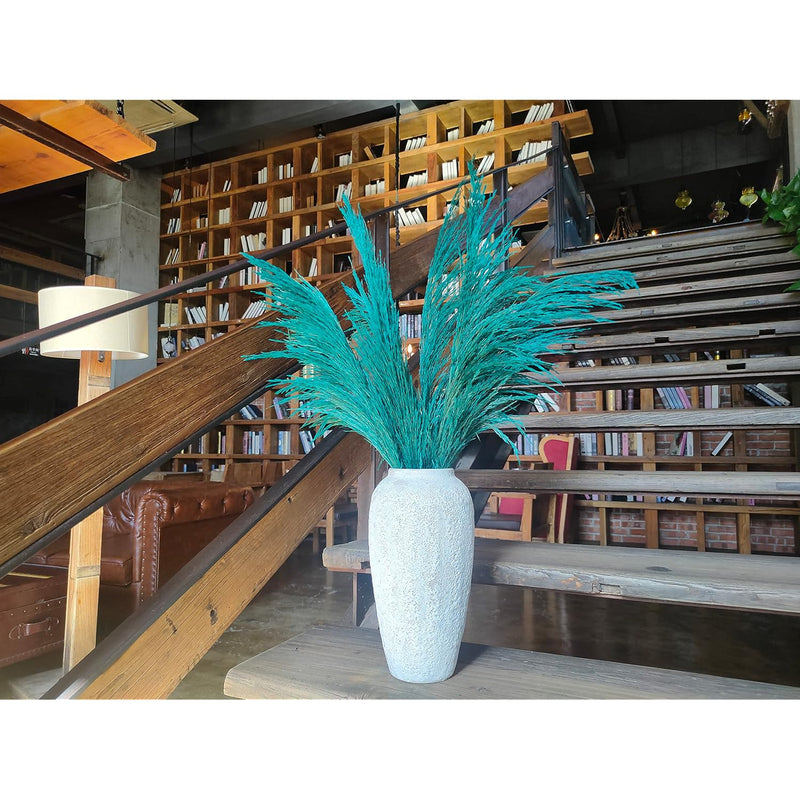 Blue Teal Pampas Grass Decor Tall, 8Pcs 31.5" Natural Dried Colorful Pompas Fl