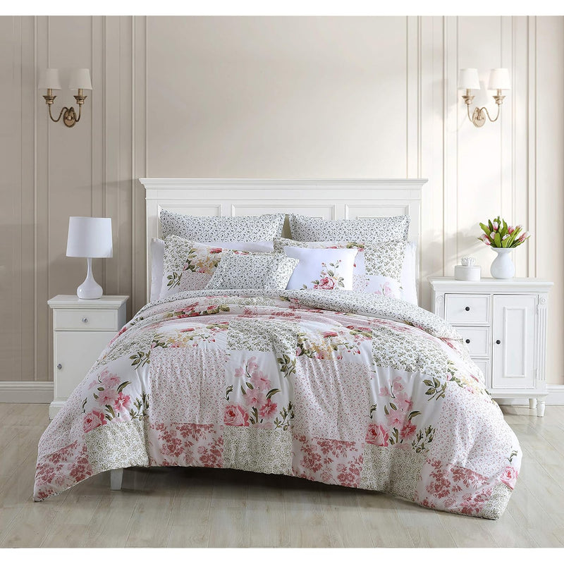 Home - Queen Comforter Set, Reversible Cotton Bedding, Includes Matching Shams