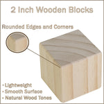 15 Pcs 2 Inch Wooden Cubes, Smooth Lightweight Blocks for DIY Crafts