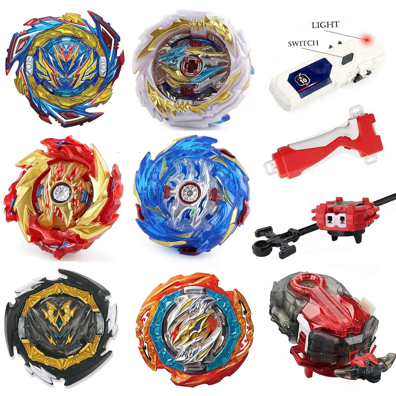 Bey Battling Top Burst Gyro Toy Set 6 Burst Spinning Tops 2 Two Way Launchers