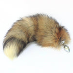 Fox Tail Anal Plug & Fashion Charm: Detachable, Easy-Clean Stainless Steel (Medium Plug, Red)