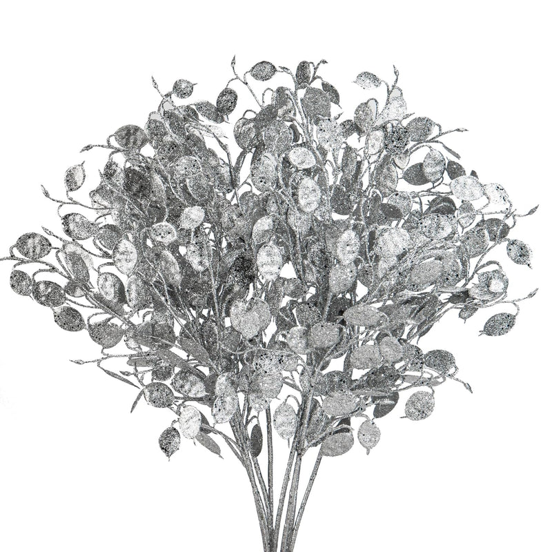 8 Pcs Christmas Tree Picks And Sprays Silver Glitter Christmas Picks 26.8" Chr