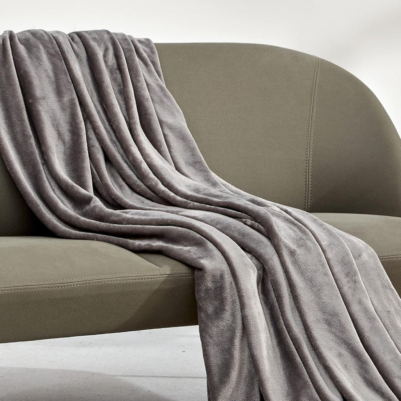 Flannel Fleece Blanket Queen Size (90"X90") Lightweight Super Soft Fuzzy Plush