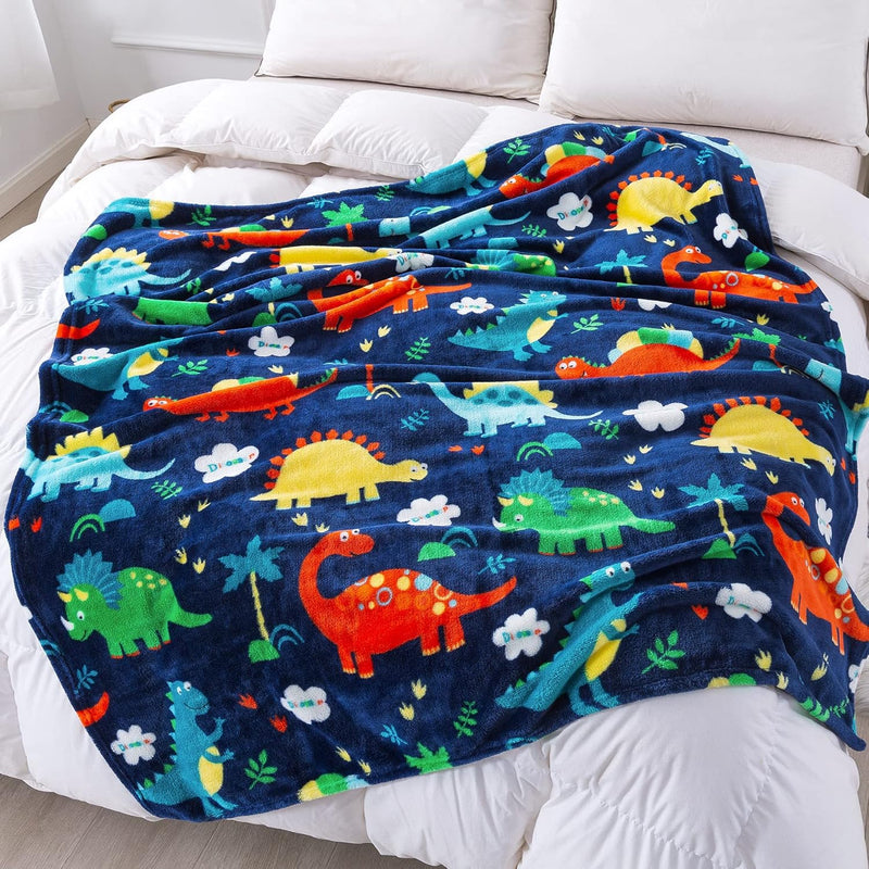 Dinosaur Blanket For Boys, Dinosaur Toddler Blanket For Boys And Girls, Cute D