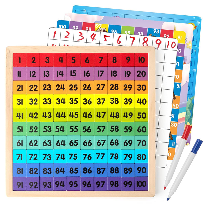 Coogam Wooden Math Hundred Board 1-100 Numbers Learning Educational Toys Co
