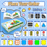 Magnetic Road Tiles Building Set for Kids Ages 3+ with City Tracks