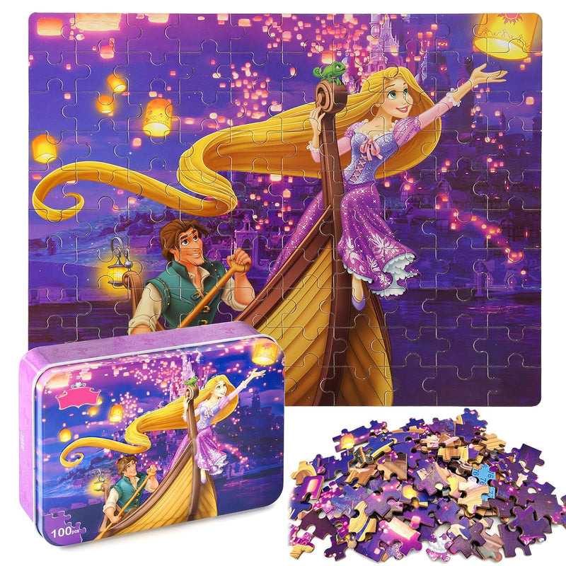 Princess Puzzles In A Metal Box 100 Piece Long Hairs Princess Jigsaw Puzzle