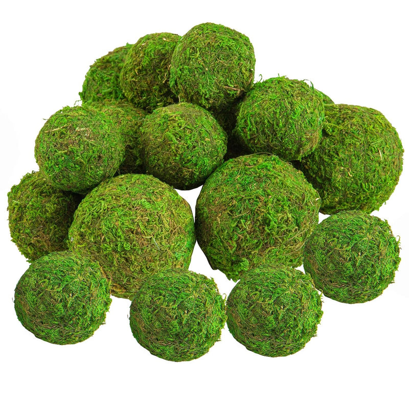 18 Pack Decorative Faux Dried Moss Balls- 6Pcs 3.1" Artificial Green Plant Mos