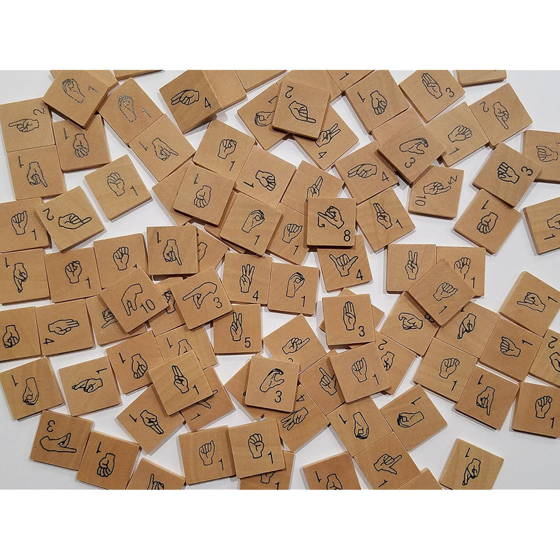 American Sign Language Scrabble Tiles Asl Alphabet, Wood Letter Tiles Learn