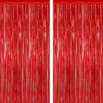 2 Pack Red Foil Curtain Backdrop Birthday Party Decorations Kit