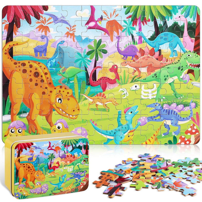 Puzzles For Kids Ages 4 8, 3 5,100 Piece Dinosaur Puzzles For Toddler 4 6,F