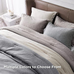 King Size Comforter Set - Beige King Comforter Set, Soft Bedding For All Seasons, Cationic Dyed Bedding Set, 3 Pieces, 1 Comforter (104"X90") And 2 Pillow Shams (20"X36"+2")