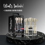 Temptasia Clit & Nipple Suckers Set, Adjustable Vacuum for Heightened Sensitivity