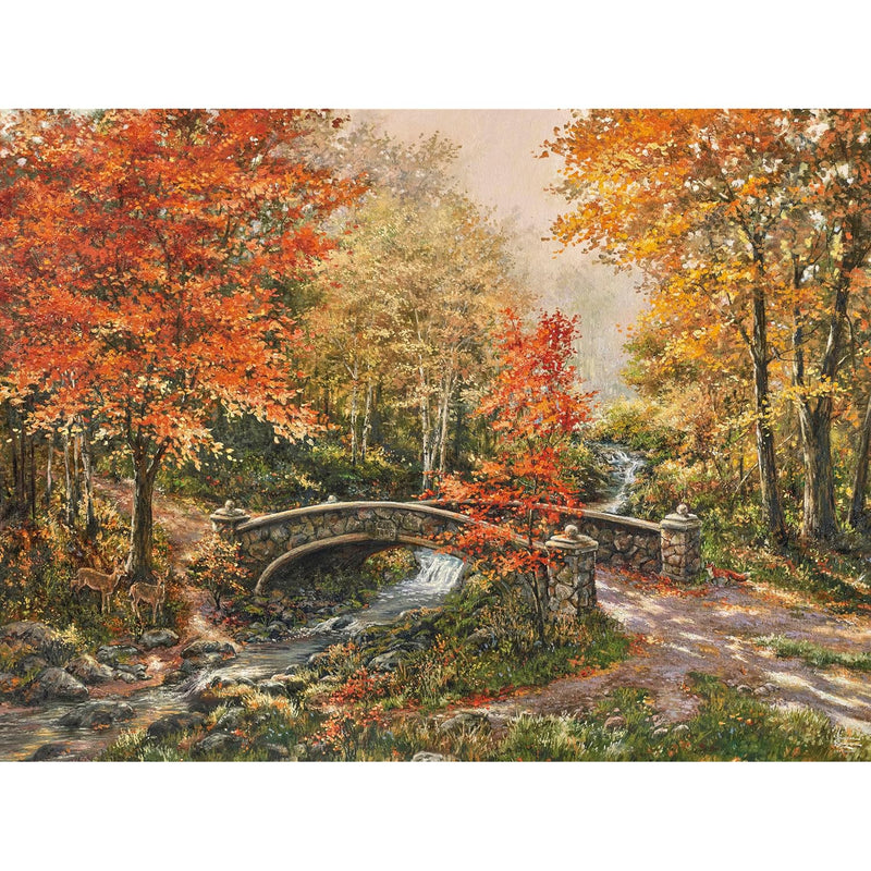 Ceaco - Thomas Kinkade - Fall at Fox Creek Bridge - 300 Oversized Piece Jig