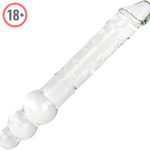 11-Inch Double-Ended Glass Dildo, Crystal Pleasure Wand for G-Spot & Anal Stimulation