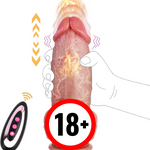 Thrusting 2.5" Silicone Dildo with Suction Cup, Remote Control, Heated & 10 Modes