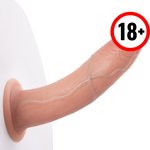 "6.8" Soft Silicone Dildo with Suction Cup, Beginner-Friendly & Strap-On Compatible"