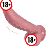 Realistic 7.87" Thick Silicone Dildo with Curved Shaft & Strong Suction Cup