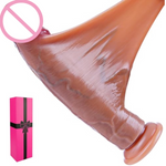 9 Inch Realistic Large Lifelike Women Dildo With Movable Foreskin, 8" Dual-Density Liquid Silicone G-Spot Fat Real Gay Dildo With Suction Cup, Thick Strap-On Dildos Adult Sex Toy For Vaginal Anal Play