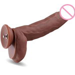 11.6” Dual-Density Silicone Dildo, 9.45” Insertable Length Ultra-Soft Cock With Kliclok System For Advanced User, Coffee
