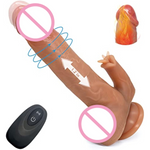 Realistic Vibrating Thrusting Dildo Vibrator Adult Sex Toy For Women 7 Thrusting 10 Vibration & Licking Modes - 8.5" Heating Dildo With Strong Suction Cup Dildos Flesh