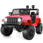 12V Kids Powered Ride On Truck Car With Parent Remote Control, Bluetooth Music, Spring Suspension, Led Lights - Red