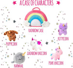 Pixie Crush Unicorn Toys Stuffed Animal Gift Plush Set With Rainbow Case “ 5 Piece Stuffed Animals With 2 Unicorns, Kitty, Puppy, And Narwhal “ Toddler Gifts For Girls Aged 3, 4, 5 ,6 ,7, 8 Yr Olds