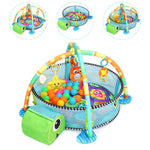 3 In 1 Baby Activity Play Mat Gym Game With Ball Pit Play Crawling Mat Baby Playing Mat Toys Unisex Kids Activity Carpet Infant W Hanging Toys Ocean Ball (Green Turtle),Christmas Gifts