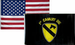 2X3 2'X3' Wholesale Combo Usa American & 1St Cavalry Army Black Flags Flag