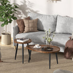 Industrial Nesting Coffee Table Set Of 2 End Side Tables For Living Room Brown