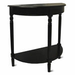 NEW Black Console End Table Night Stand Wood Half Circle Hallway Accent Storage