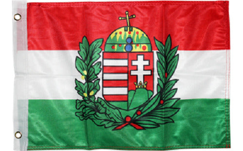 12X18 12''X18'' Hungary Crest Rough Tex Knitted Flag Banner Grommet